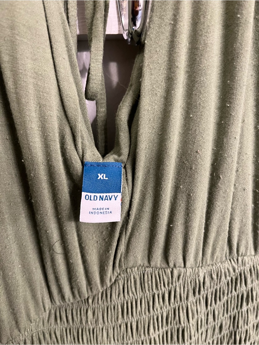 Old Navy Olive Green V-Neck Smocked-Waist Jumpsuit - Picture 5 of 6